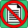 International NO symbol over a page icon